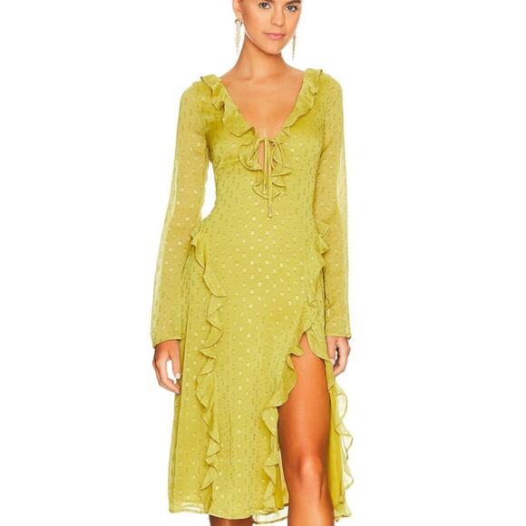 Tularosa Hallie Midi Dress in Sage Green NWOT Size Small - Picture 1 of 4